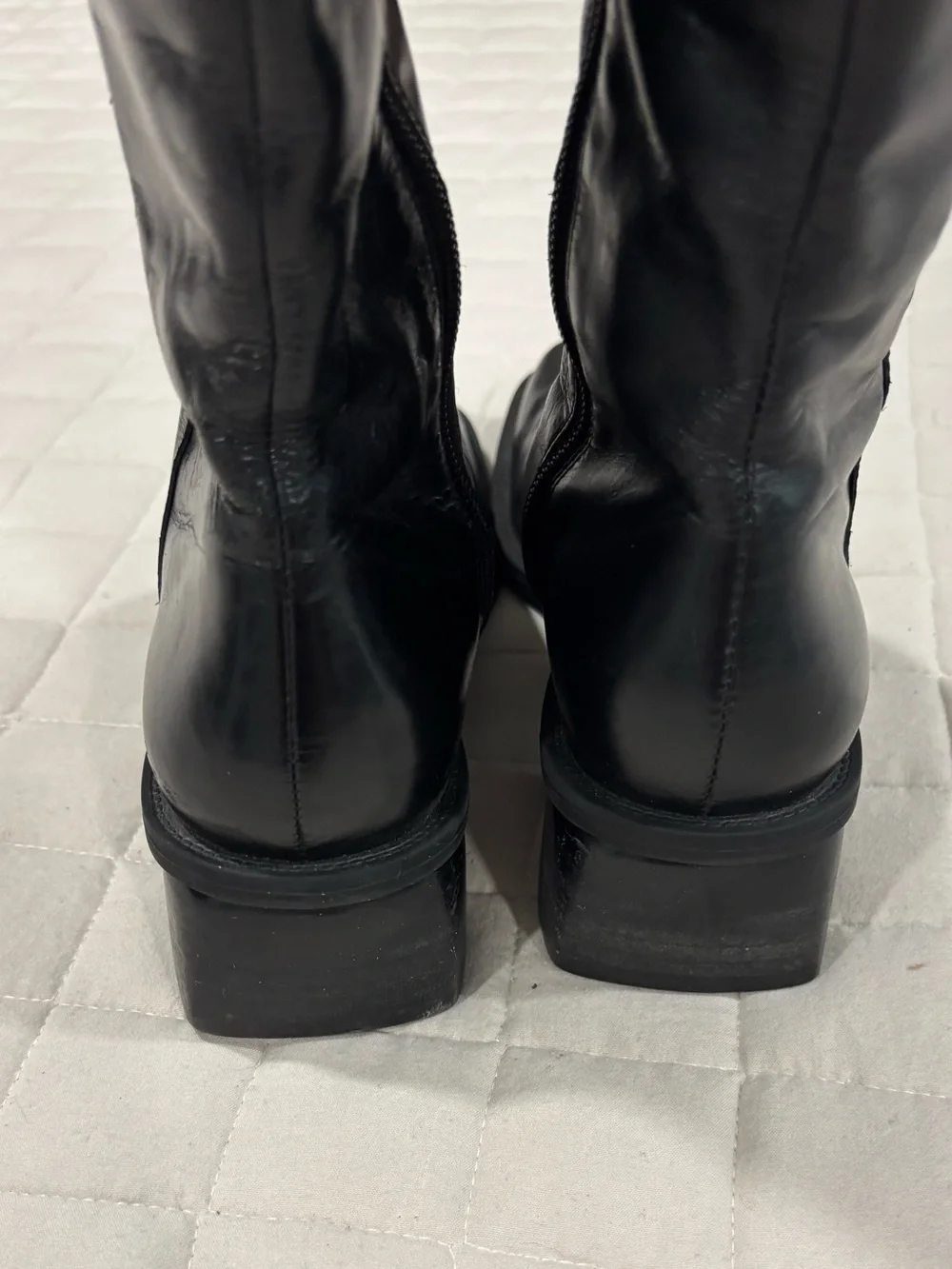 Women's Black Over-the-Knee Leather Boots